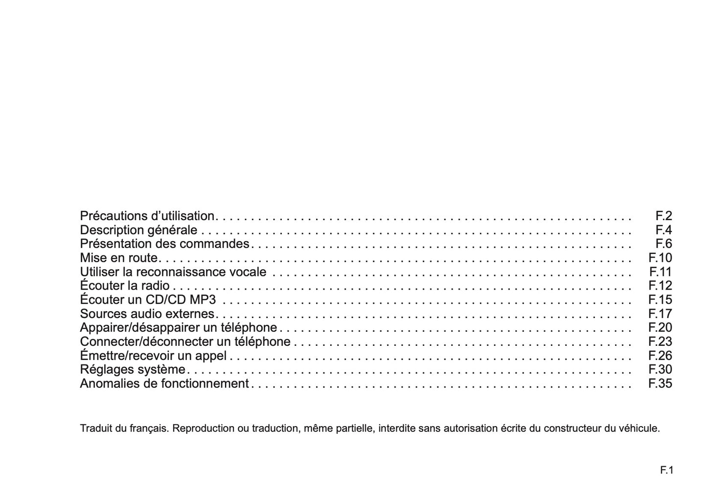 Renault CD Bluetooth Guide d'utilisation