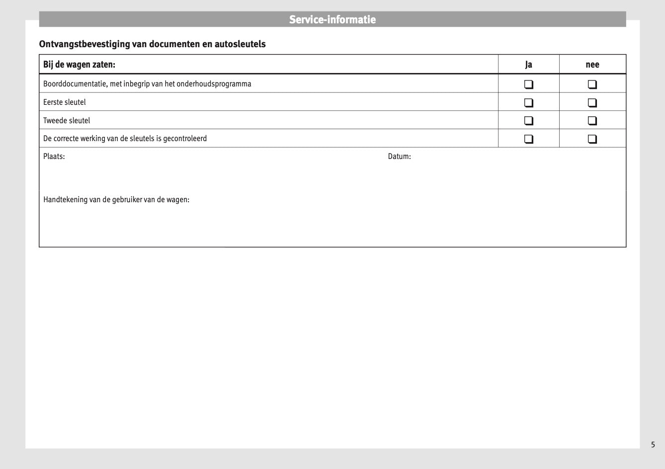 Seat Onderhoudsprogramma Handleiding