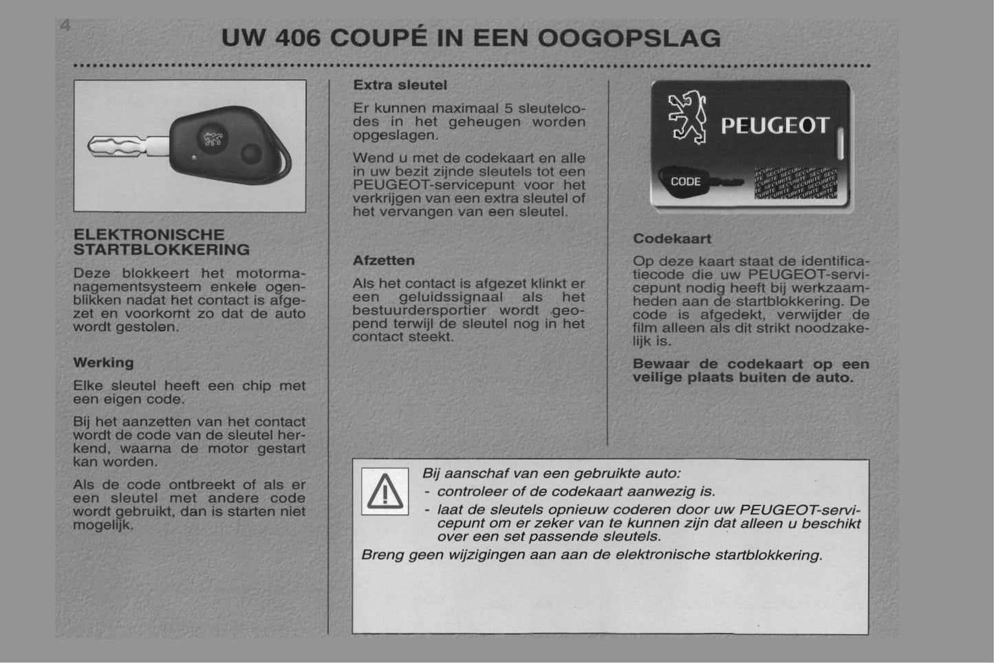 1998-2000 Peugeot 406 Coupé Gebruikershandleiding | Nederlands