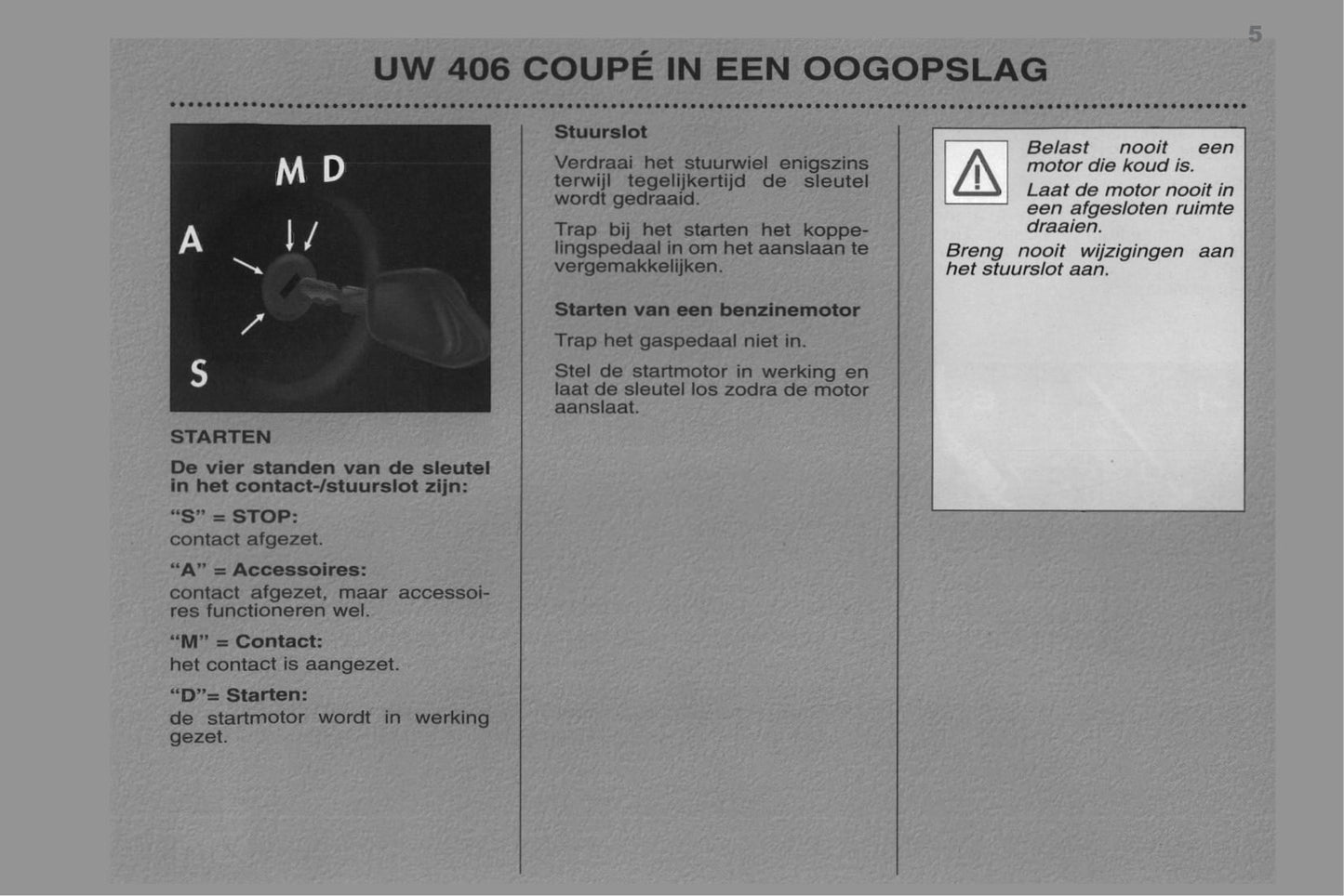 1998-2000 Peugeot 406 Coupé Gebruikershandleiding | Nederlands