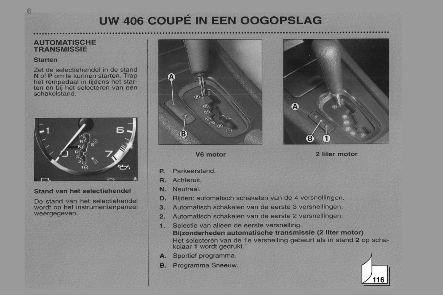 1998-2000 Peugeot 406 Coupé Gebruikershandleiding | Nederlands