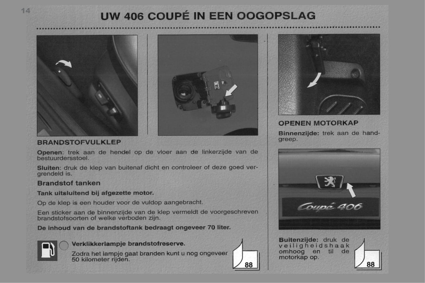 1998-2000 Peugeot 406 Coupé Gebruikershandleiding | Nederlands