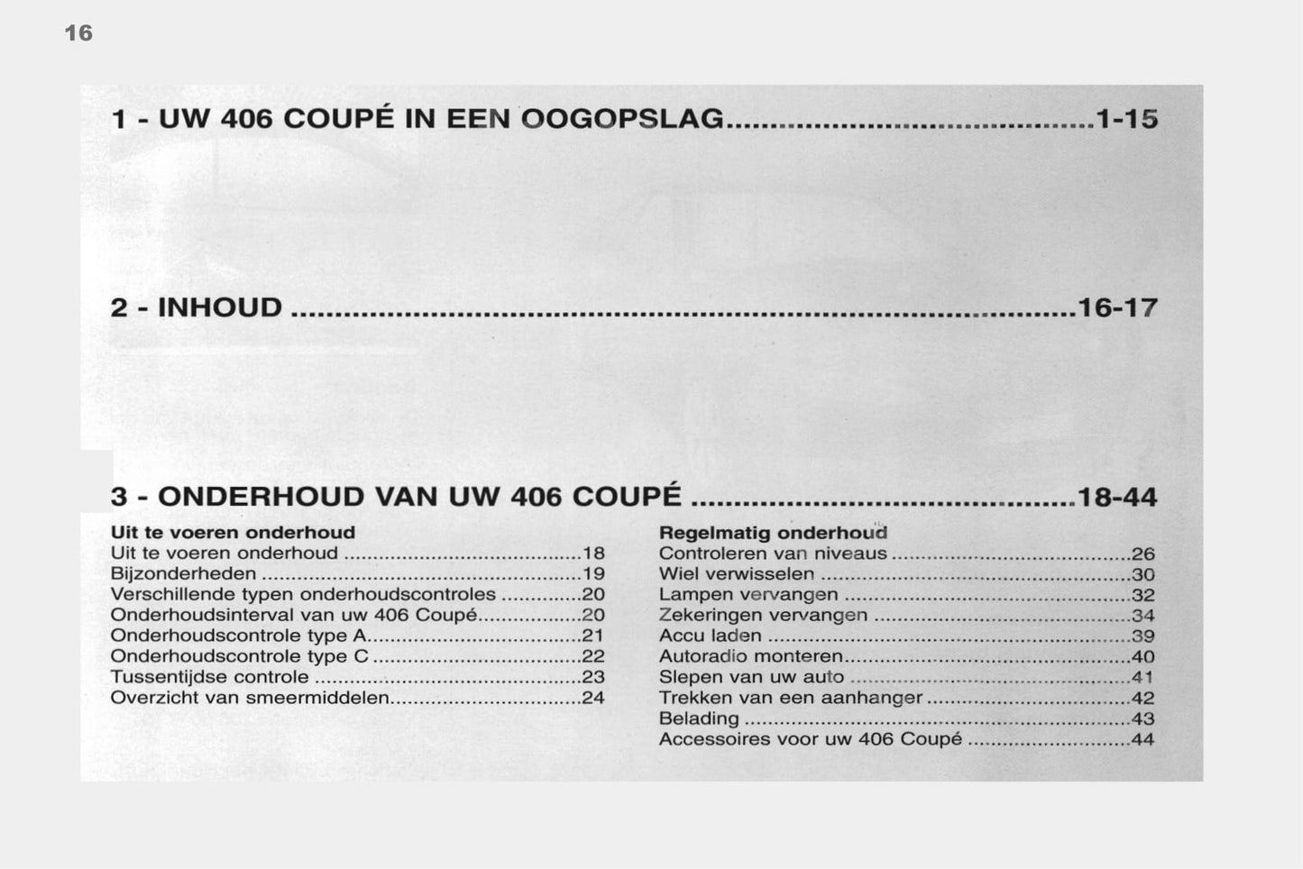 1998-2000 Peugeot 406 Coupé Gebruikershandleiding | Nederlands