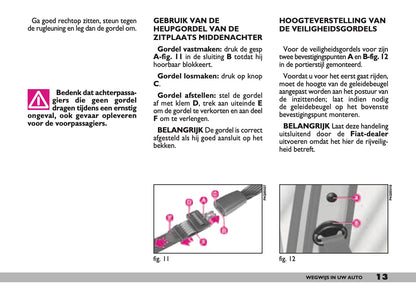 2000-2001 Fiat Seicento Owner's Manual | Dutch