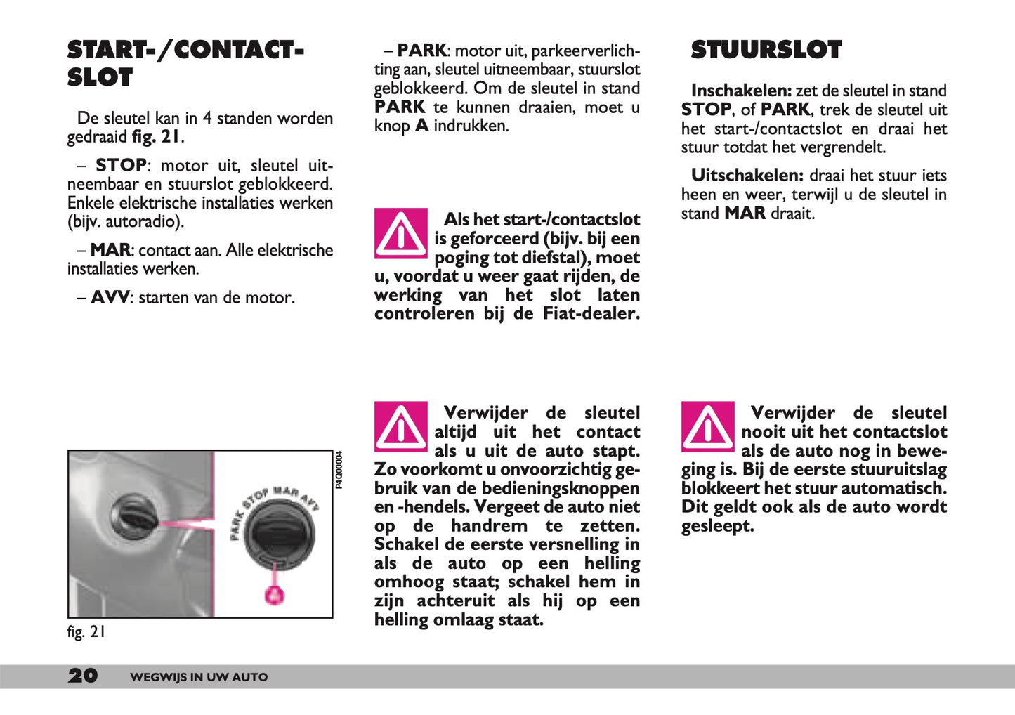 2000-2001 Fiat Seicento Owner's Manual | Dutch