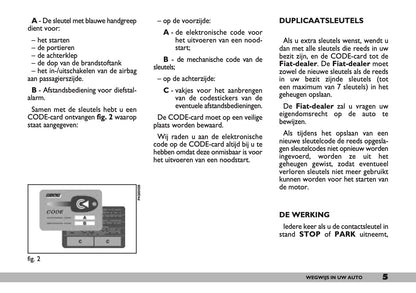 2000-2001 Fiat Seicento Owner's Manual | Dutch