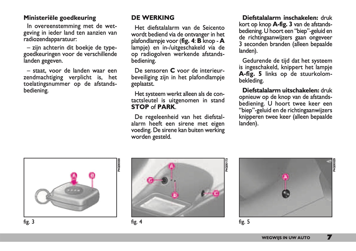 2000-2001 Fiat Seicento Owner's Manual | Dutch