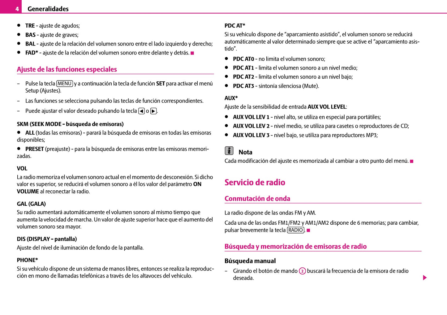 Skoda Radio Blues Manual de Instrucciones 2008 - 2010