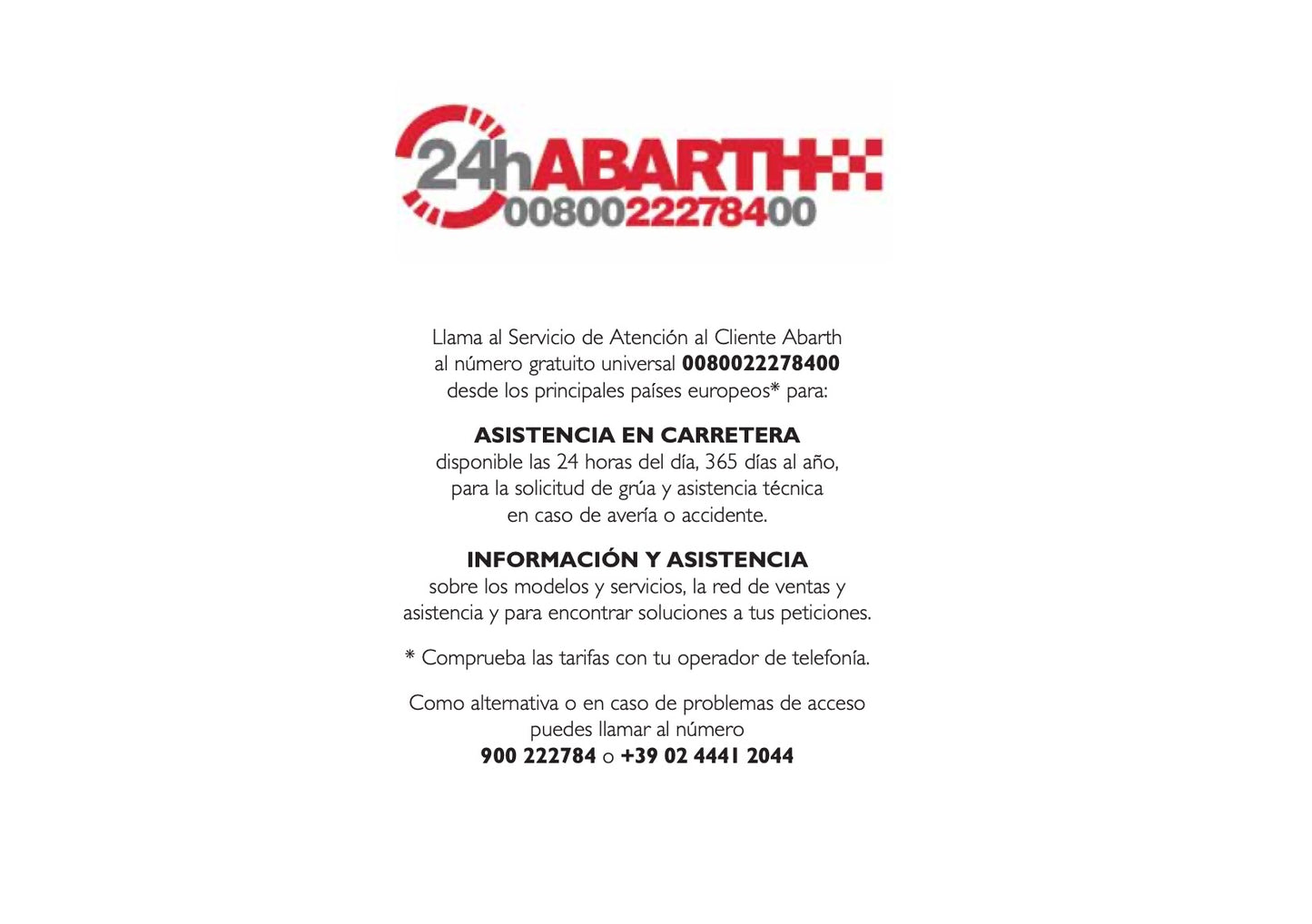 Abarth Garantia Y Servicios 2016 - 2018