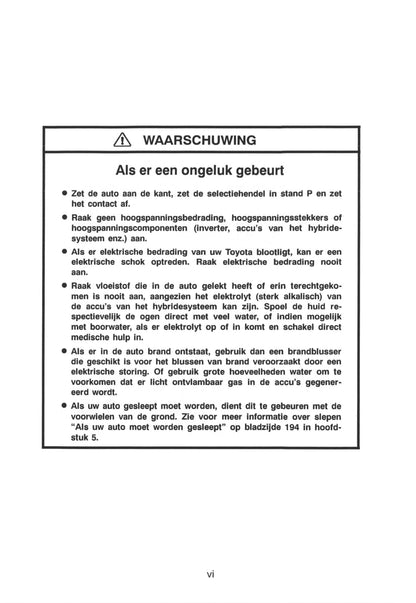 2000-2001 Toyota Prius Gebruikershandleiding | Nederlands