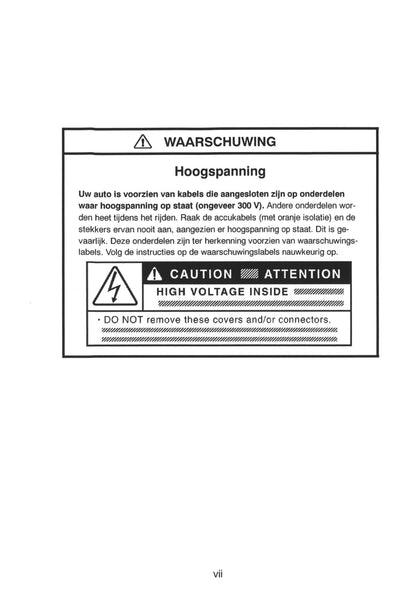 2000-2001 Toyota Prius Gebruikershandleiding | Nederlands