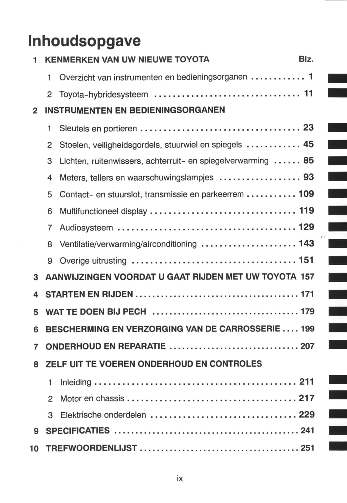 2000-2001 Toyota Prius Gebruikershandleiding | Nederlands