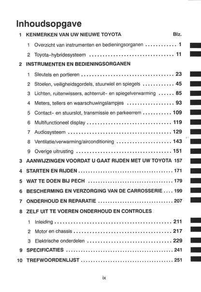 2000-2001 Toyota Prius Gebruikershandleiding | Nederlands