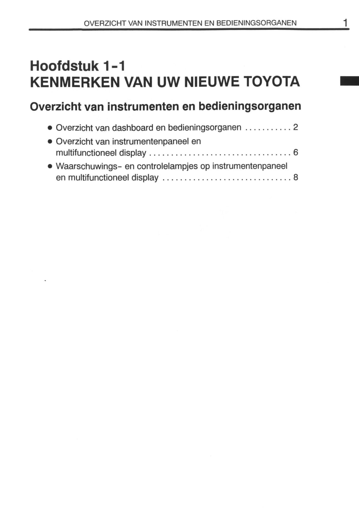 2000-2001 Toyota Prius Gebruikershandleiding | Nederlands