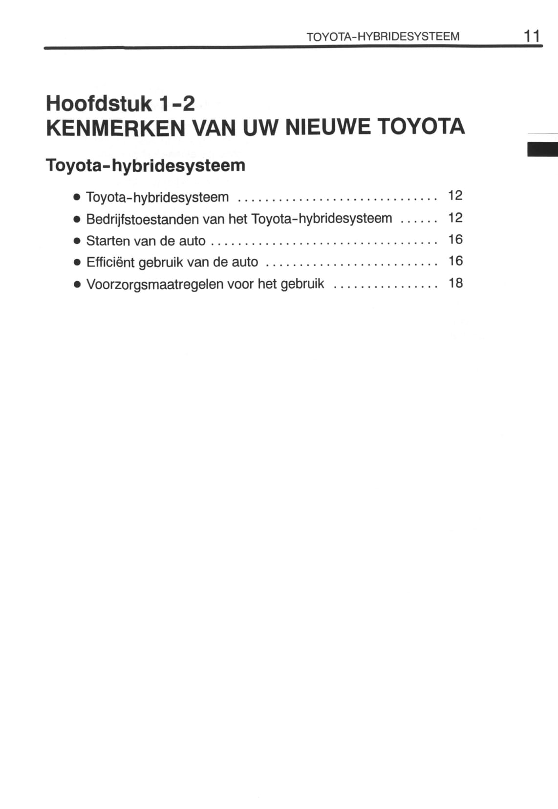 2000-2001 Toyota Prius Gebruikershandleiding | Nederlands