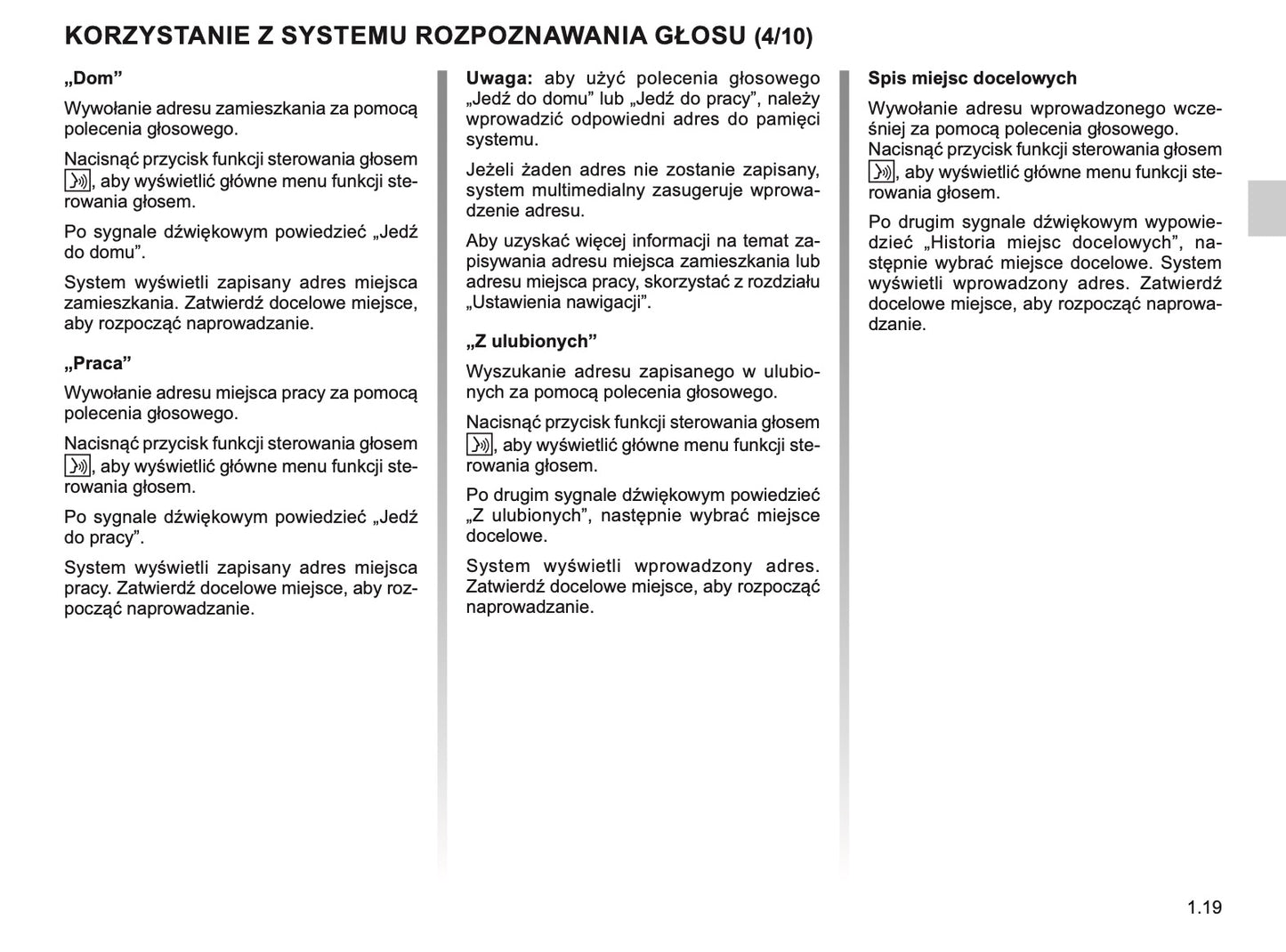 Renault Easy Connect Instrukcja obsługi 2019 - 2020