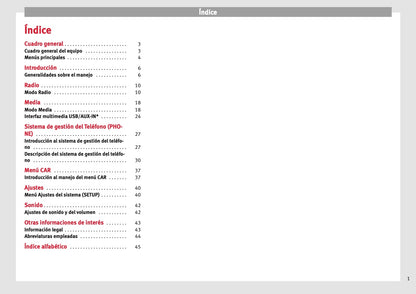 Seat Media System Touch Manual de Instrucciones 2012 - 2015