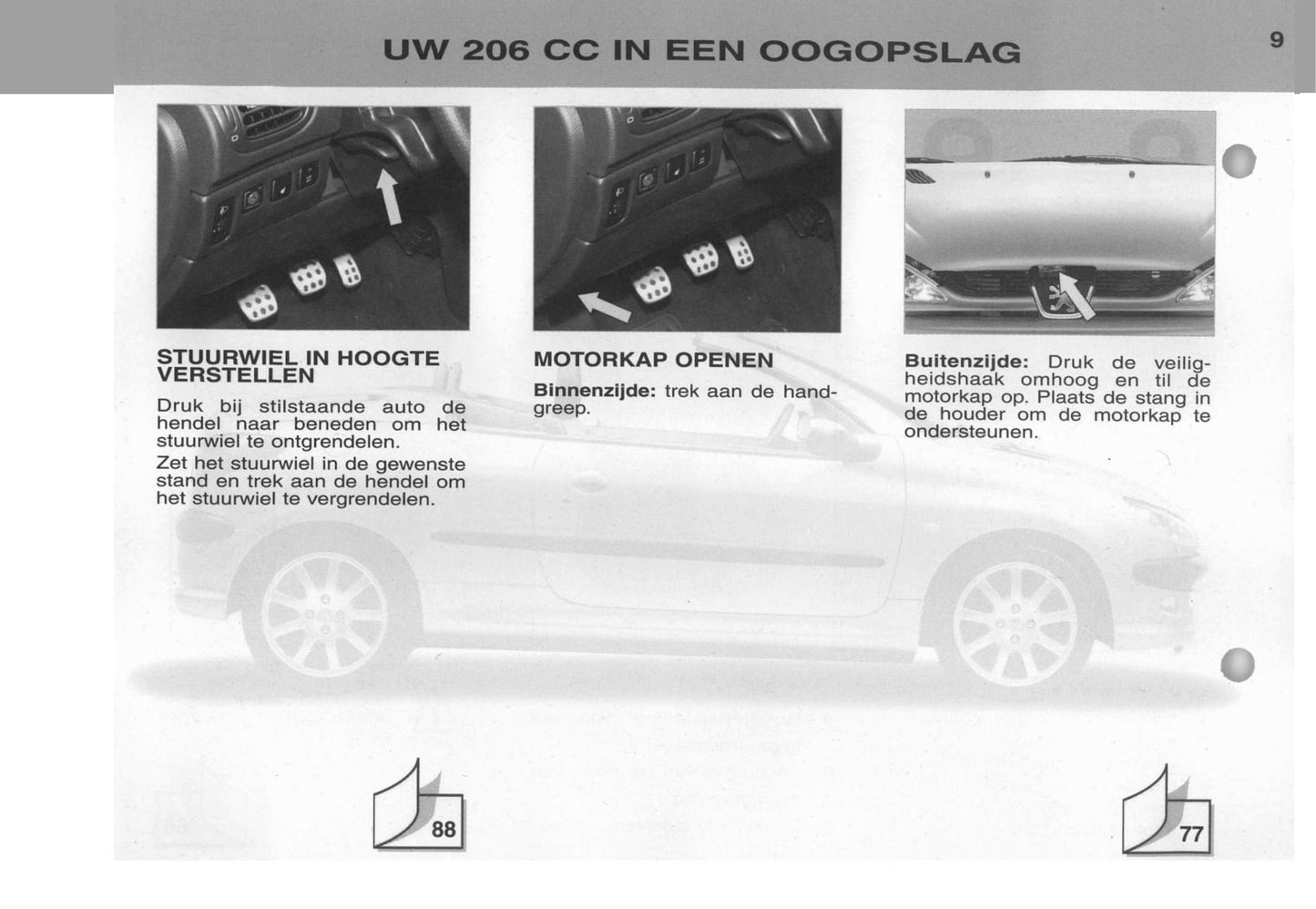 2003-2004 Peugeot 206 CC Bedienungsanleitung | Niederländisch