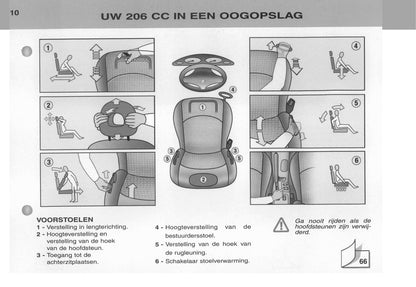 2003-2004 Peugeot 206 CC Bedienungsanleitung | Niederländisch