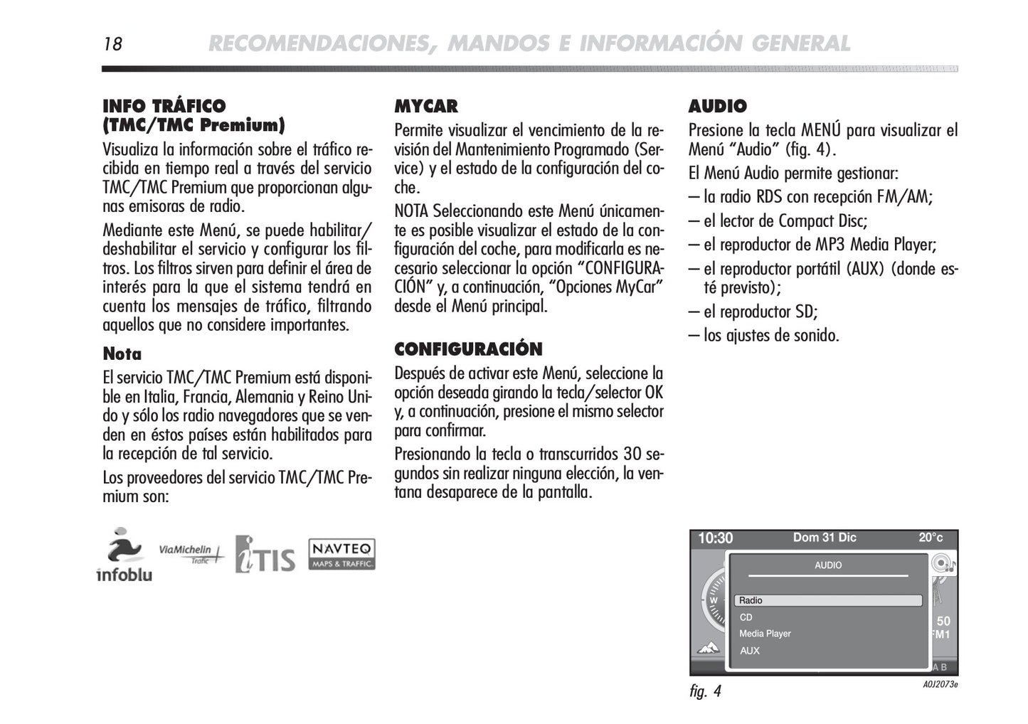 Alfa Romeo Mito Radionav Instrucciones 2010 - 2012