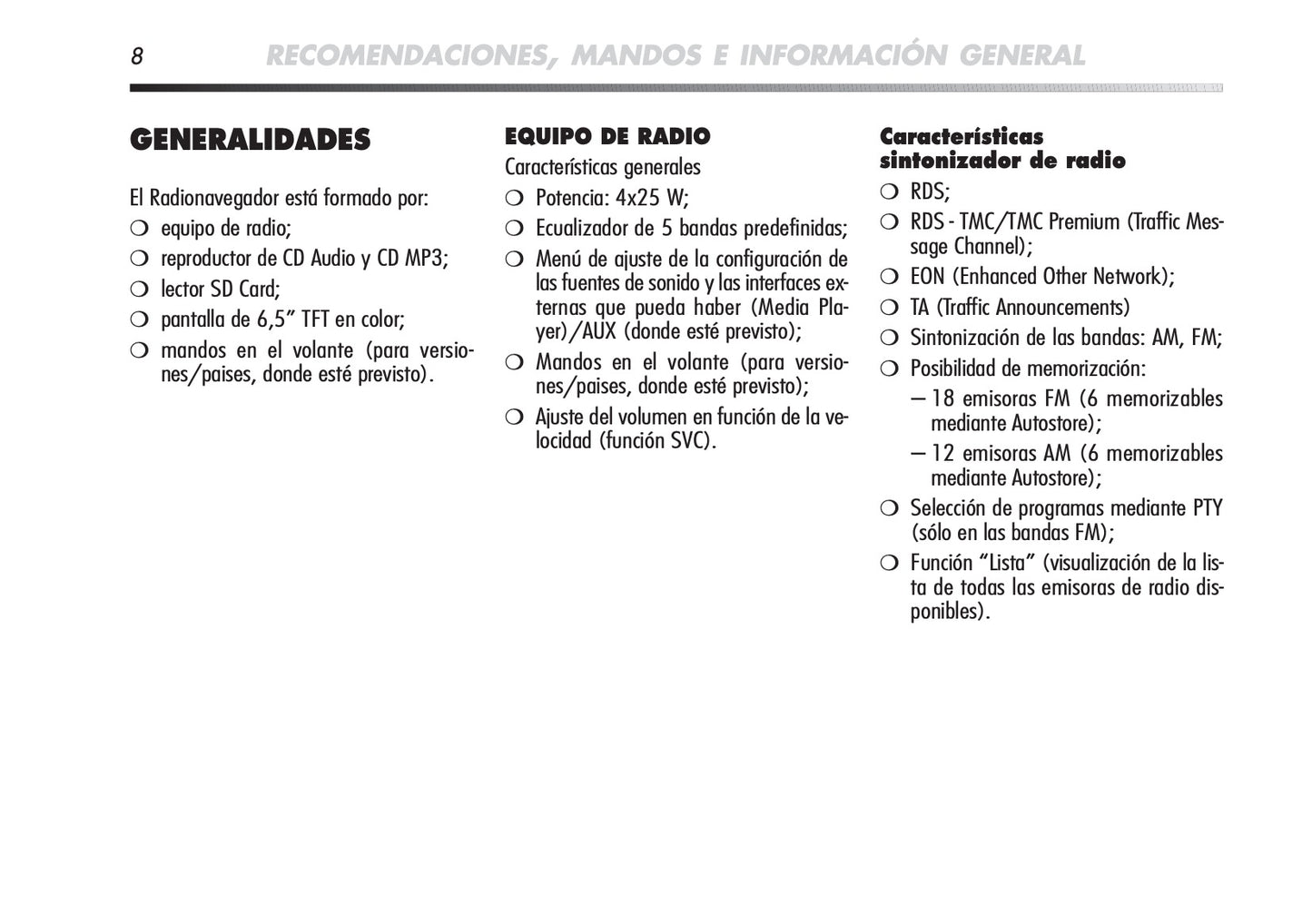 Alfa Romeo Mito Radionav Instrucciones 2010 - 2012