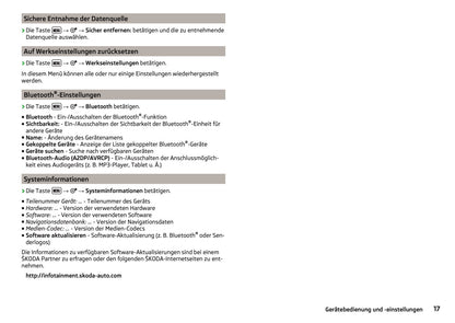 Skoda Amundsen Und Bolero Infotainment Bedienungsanleitung 2015