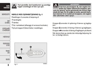 2012-2013 Fiat Punto Owner's Manual | Danish