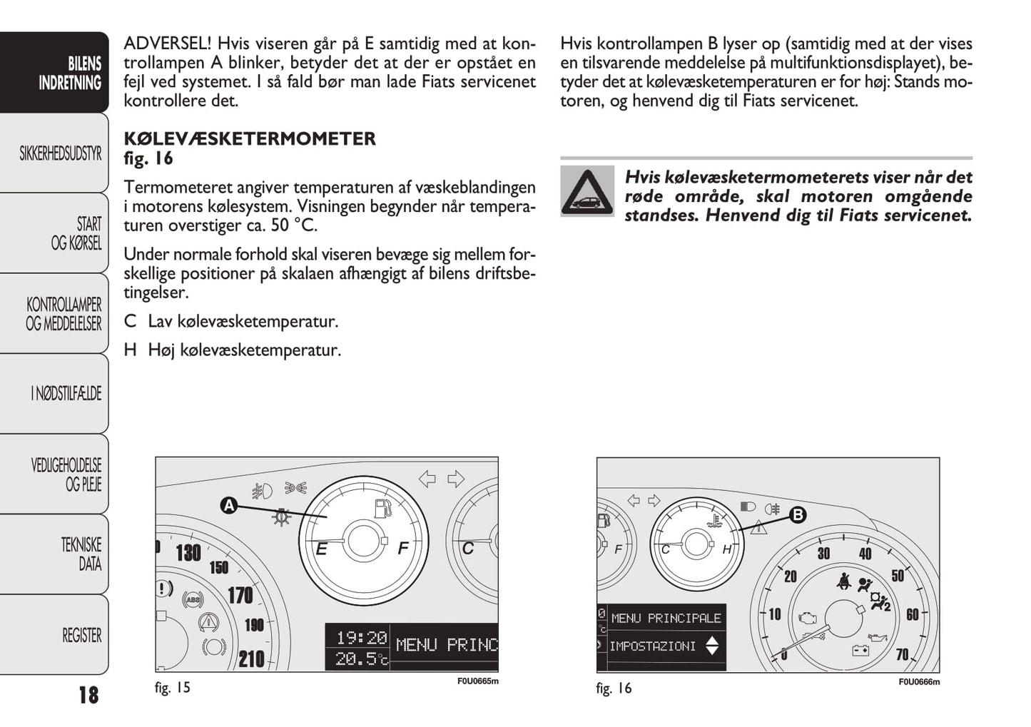 2012-2013 Fiat Punto Owner's Manual | Danish