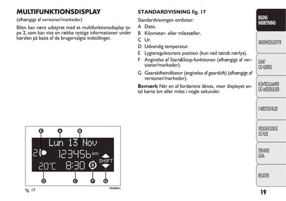 2012-2013 Fiat Punto Owner's Manual | Danish