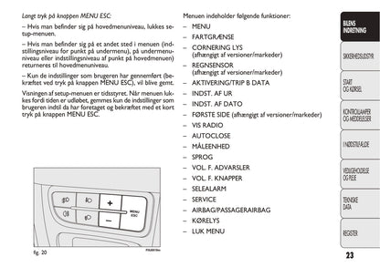 2012-2013 Fiat Punto Owner's Manual | Danish