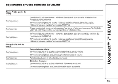 Fiat 500L Uconnect Radio 7.0 Guide d'utilisation 2017 - 2023