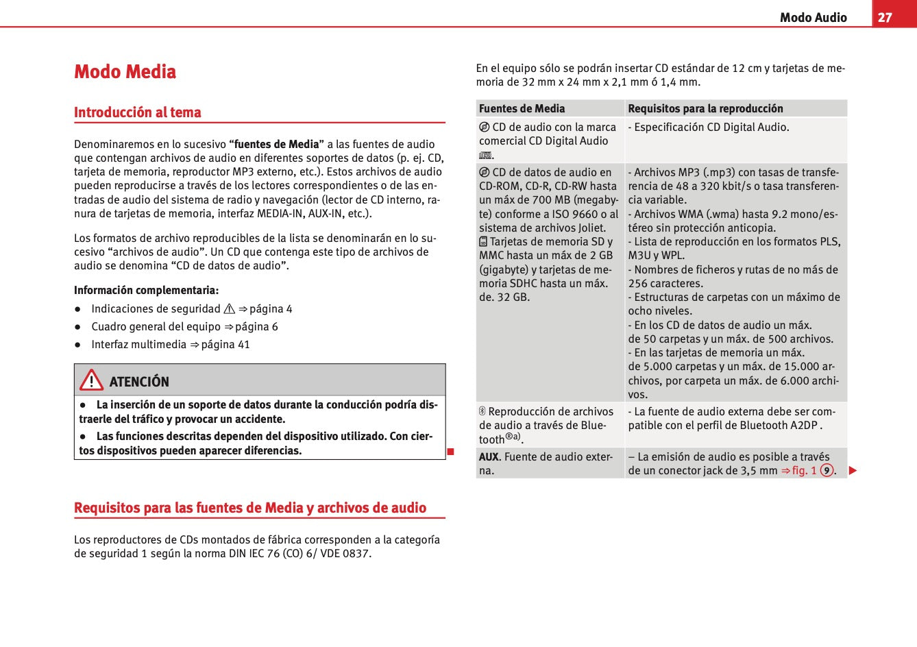 Seat Media System 2.2 Manual de Instrucciones 2010 - 2015