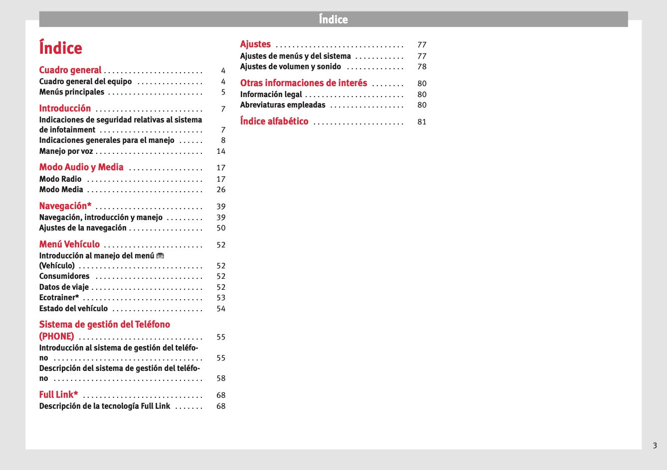 Seat Media System Plus Navi System Manual de Instrucciones 2015 - 2017