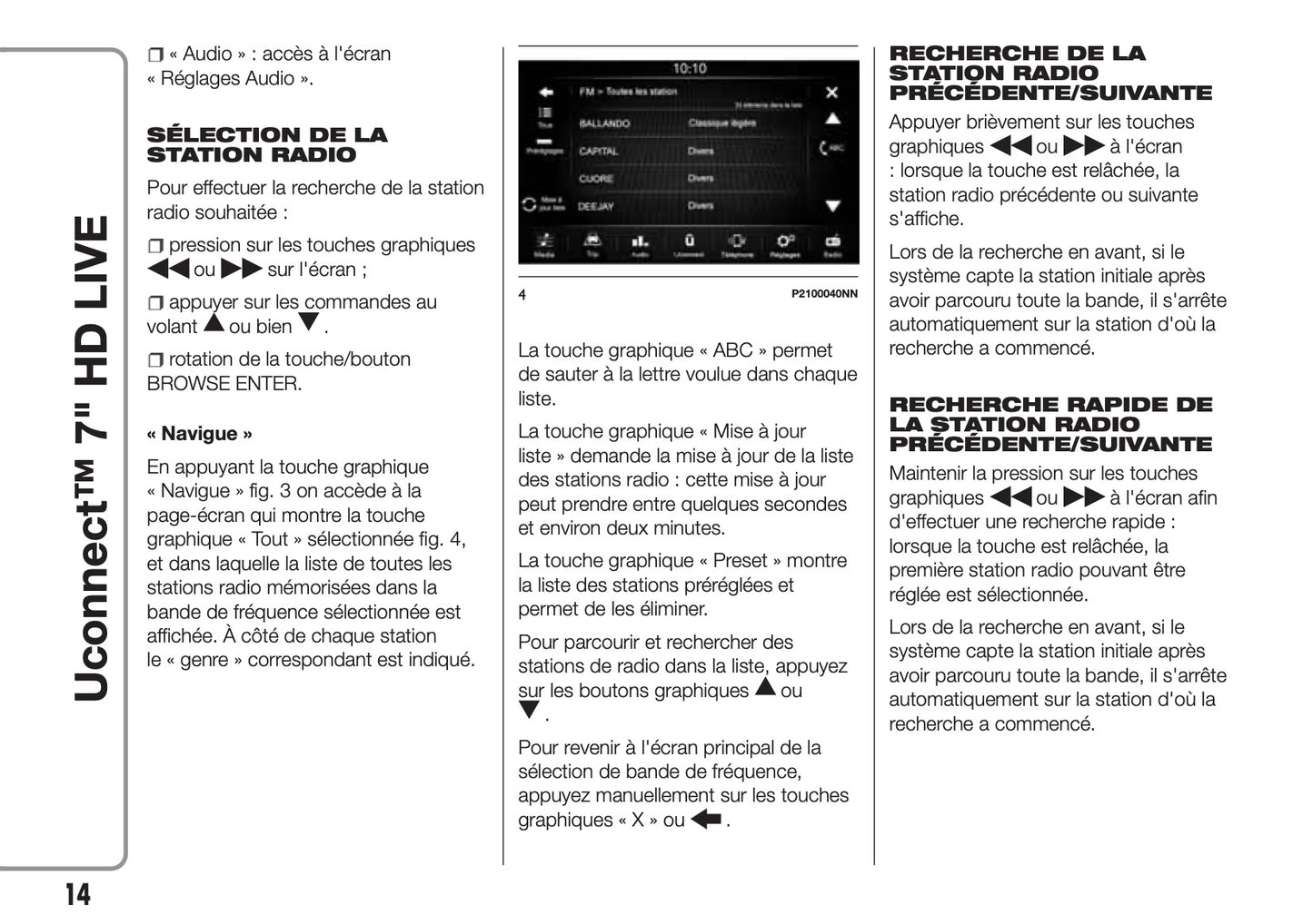 Fiat Tipo Uconnect HD Nav Libertto Uso Manutenzione  2016 - 2018