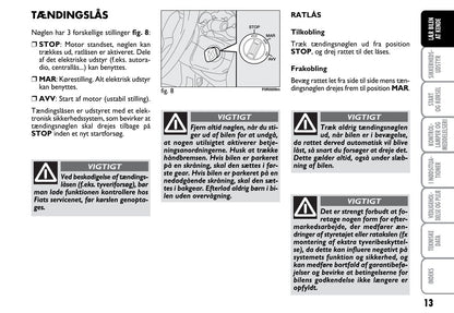 2012-2013 Fiat Linea Owner's Manual | Danish