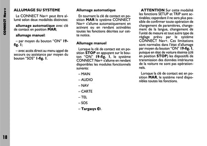 Fiat Stilo Connect Nav+  Guide d'utilisation 2004 - 2018