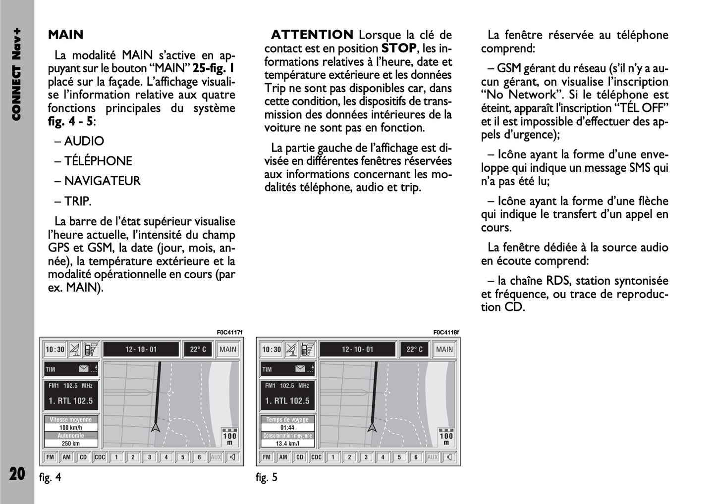 Fiat Stilo Connect Nav+  Guide d'utilisation 2004 - 2018