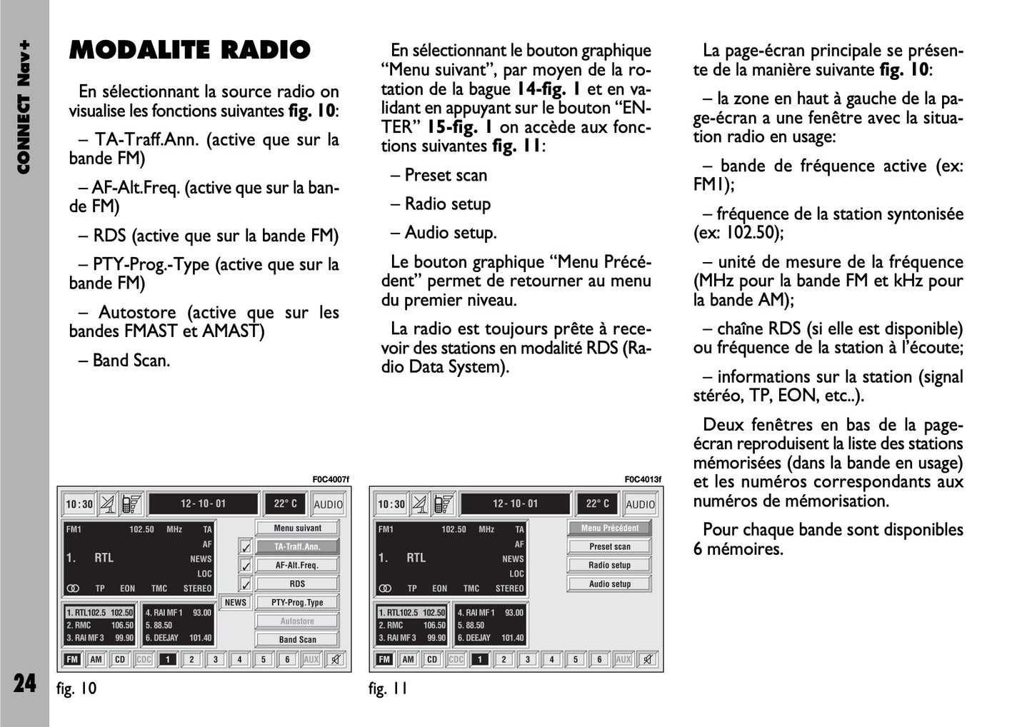 Fiat Stilo Connect Nav+  Guide d'utilisation 2004 - 2018