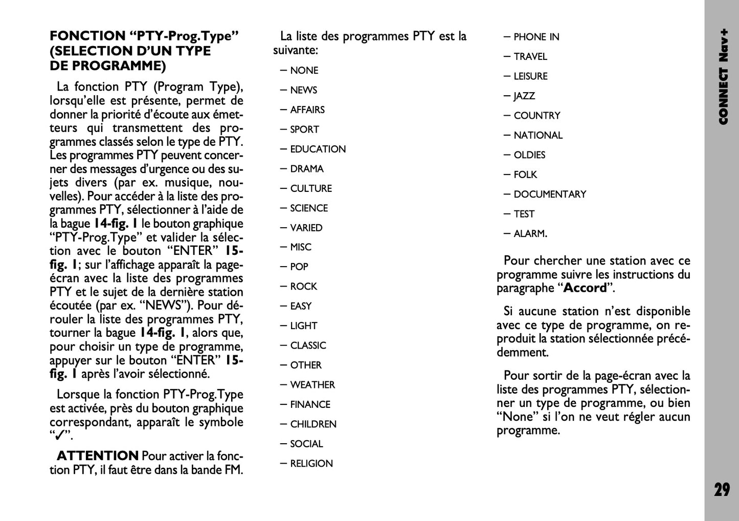 Fiat Stilo Connect Nav+  Guide d'utilisation 2004 - 2018