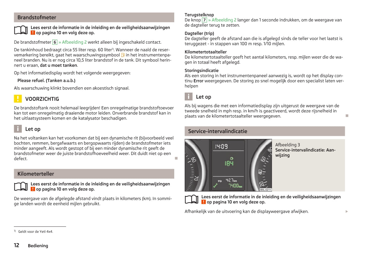 2012-2013 Skoda Yeti Gebruikershandleiding | Nederlands