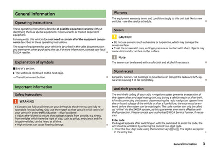 Skoda Navigation System Columbus Owner's Manual 2012