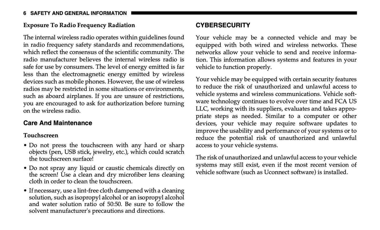 Uconnect 4 With 7-Inch Display Owner's Manual