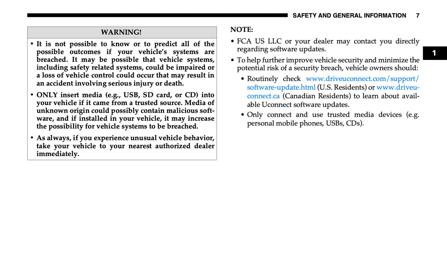 Uconnect 4 With 7-Inch Display Owner's Manual