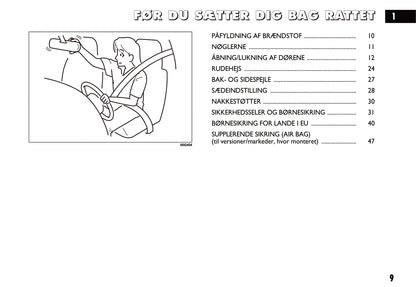 2011-2012 Fiat Sedici Owner's Manual | Danish