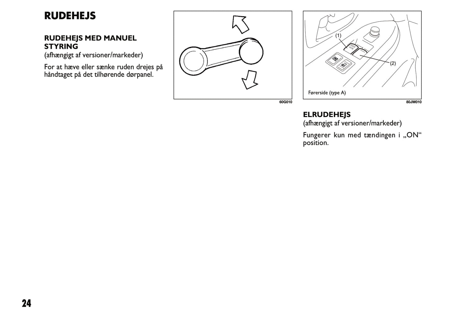 2011-2012 Fiat Sedici Owner's Manual | Danish