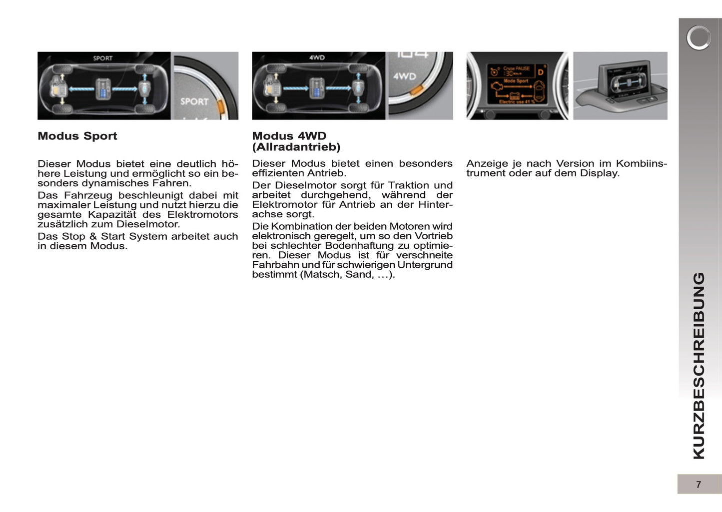 2012-2013 Peugeot 3008 HYbrid4 Bedienungsanleitung | Deutsch