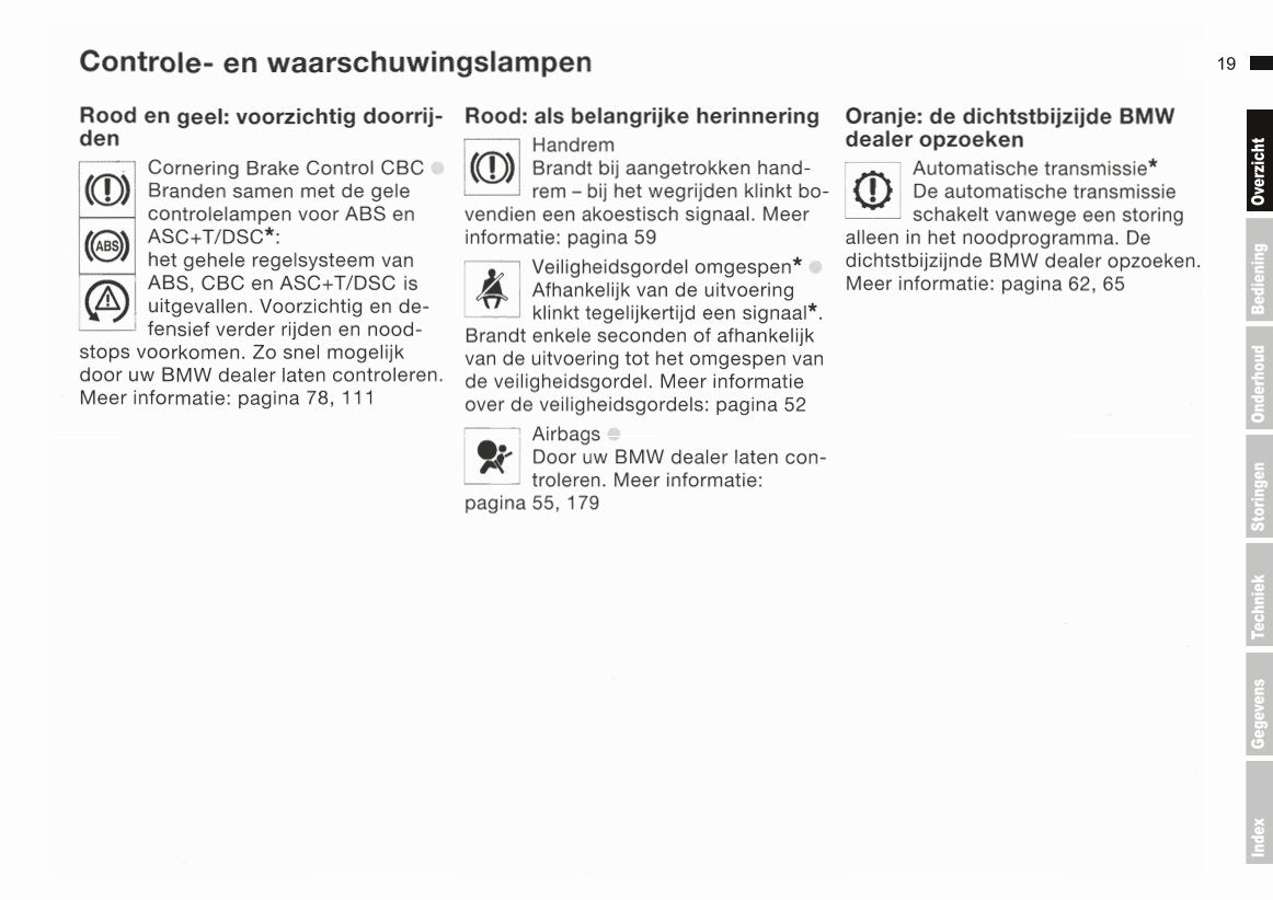 2000-2001 BMW 3 Series Owner's Manual | Dutch