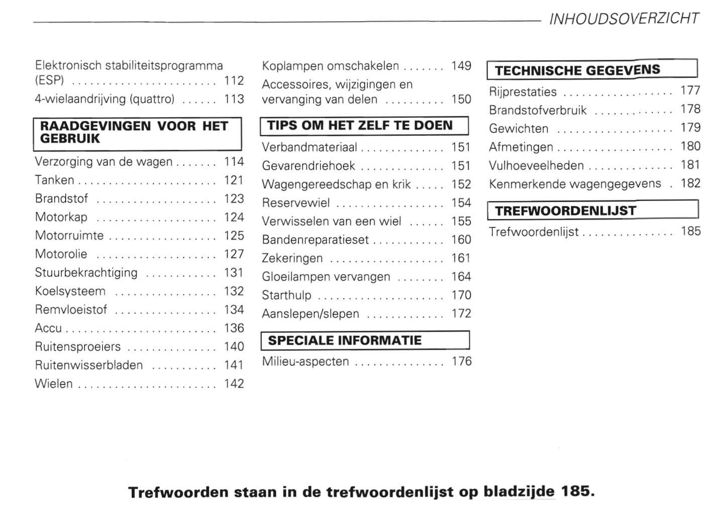 1999-2006 Audi TT Roadster Owner's Manual | Dutch