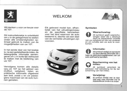 2007-2008 Peugeot 107 Gebruikershandleiding | Nederlands