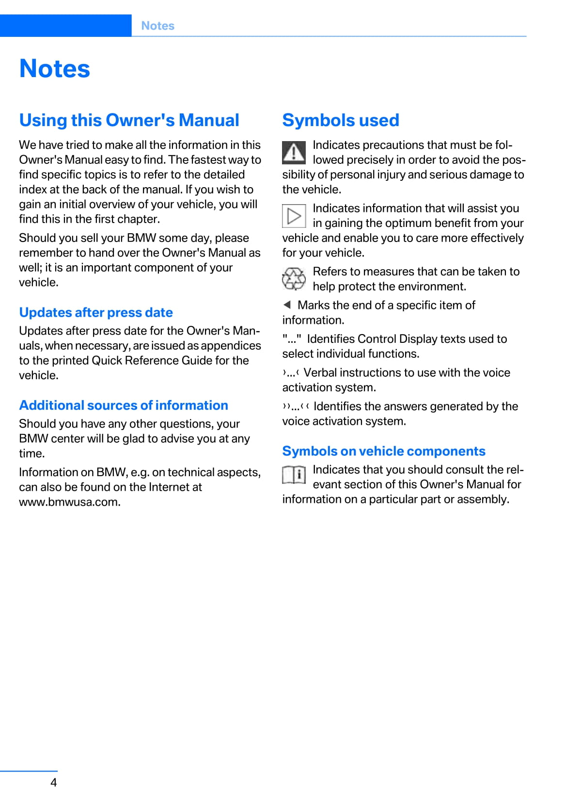 2010-2011 BMW 1 Series Owner's Manual | English